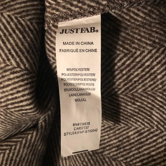 JustFab Brown Herringbone Wool Blend Plus Size Skirt XXL NWT - Picture 7 of 9